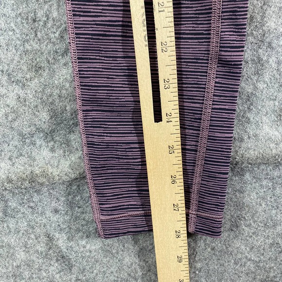 Athleta Leggings XXS Ultimate Capri Purple Striped High Rise Pocket Tight - Picture 10 of 11